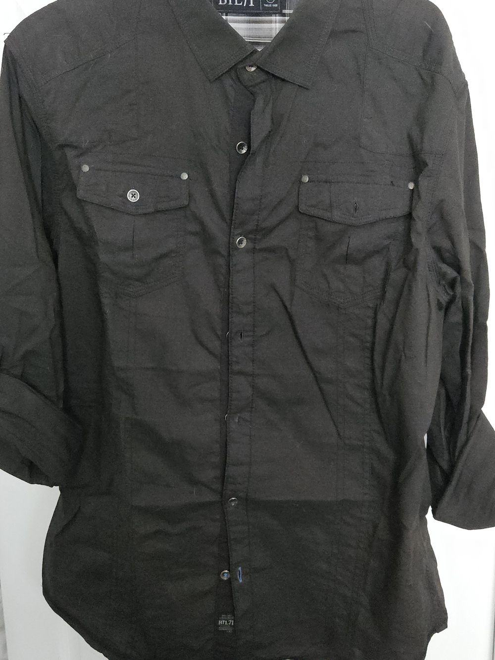 Men's Black Button-Up Shirt Jacket